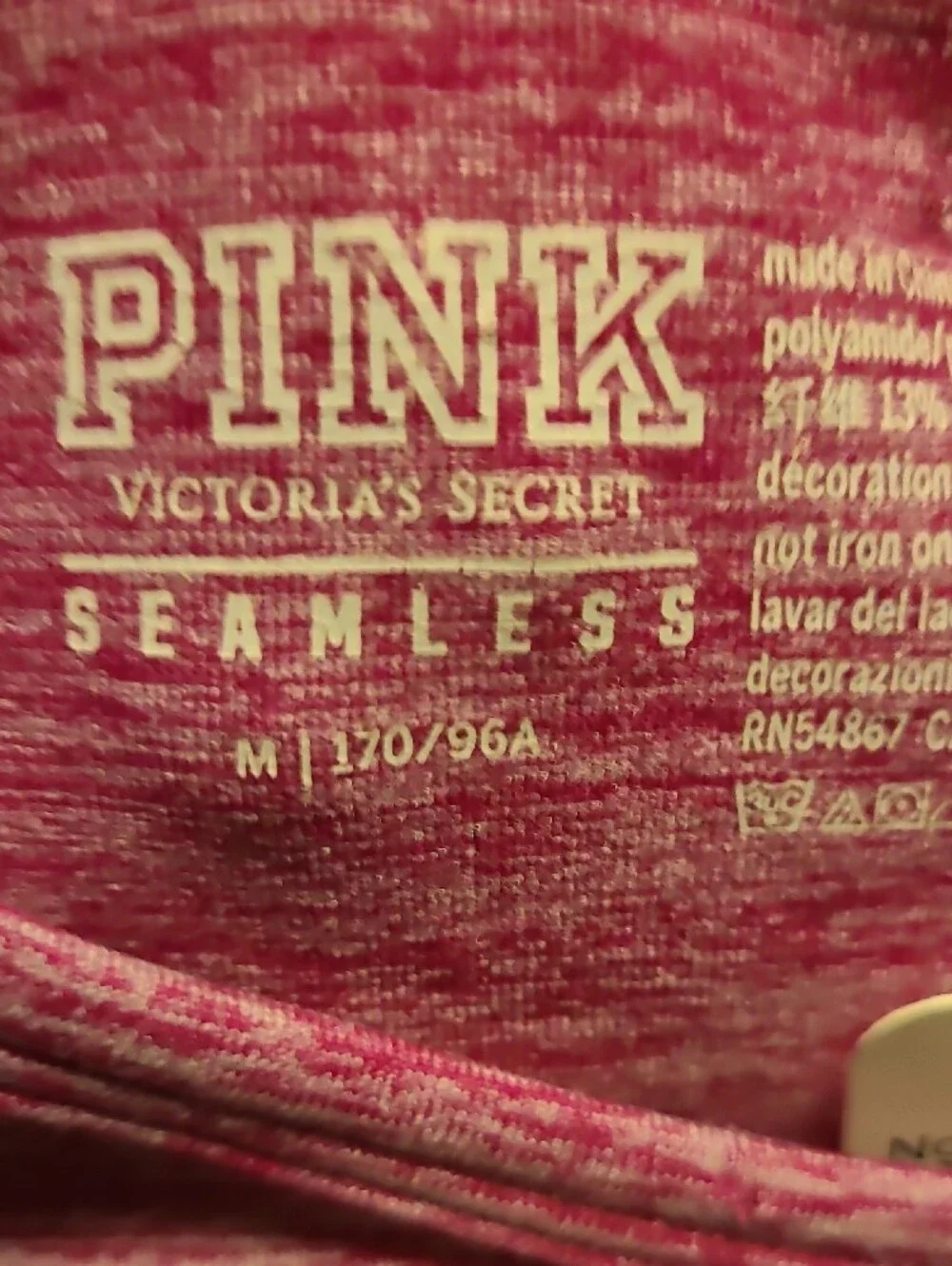 Victoria's Secret PINK collection Heathered Pink Long-Sleeve Crop Top Dri Fit